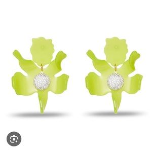 10 Year Anniversary Neon Lemon Small Lily Earrings